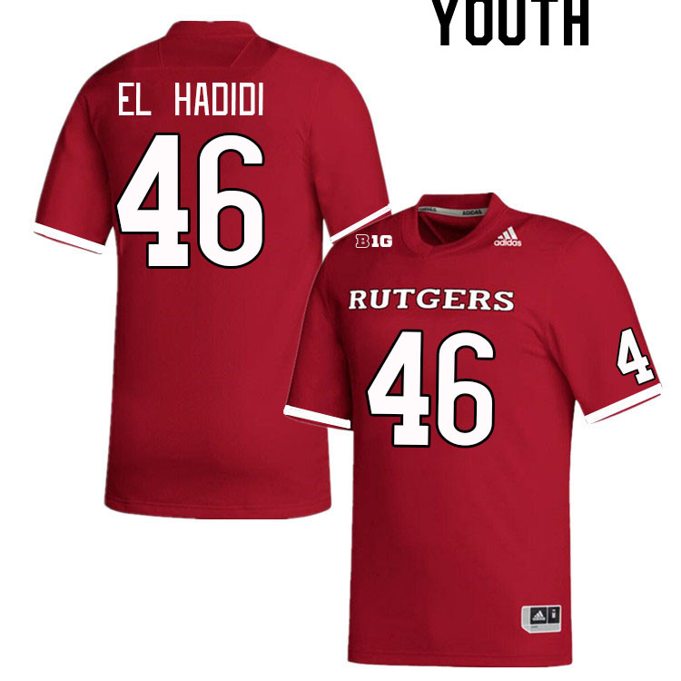 Youth #46 Sammy El Hadidi Rutgers Scarlet Knights College Football Jerseys Stitched Sale-Scarlet - Click Image to Close